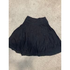 black embroidered and lace y2k vintage midi skirt